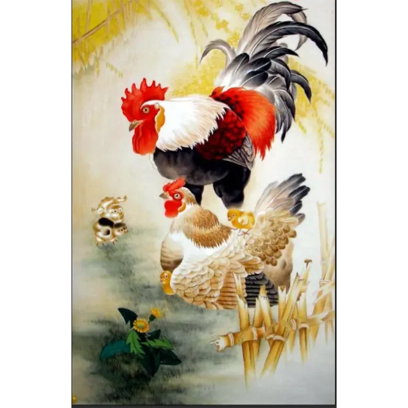 

Diamond Painting 5D DIY Full Square/Round Drill "Chicken Flower" Diamond Mosaic Embroidery Cross Stitch Home Decor CM03