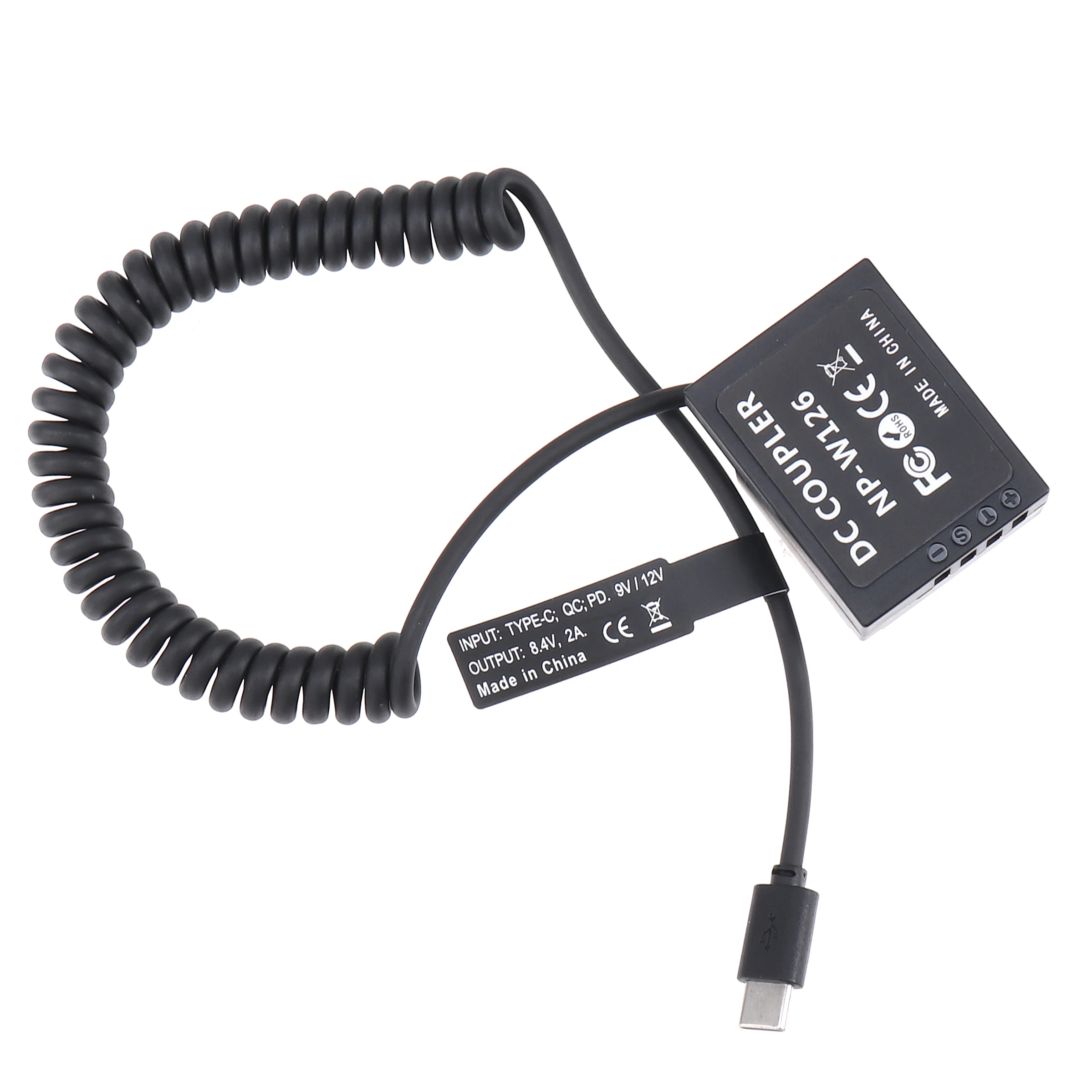 

FOTGA Decoded NP-W126 Dummy Battery Adapter +Type C Cable for Fujifilm X-S10 XT1 XT2 XT3 XT10 XT20 XT30 XT100 XT200 XH1 XM1 X10