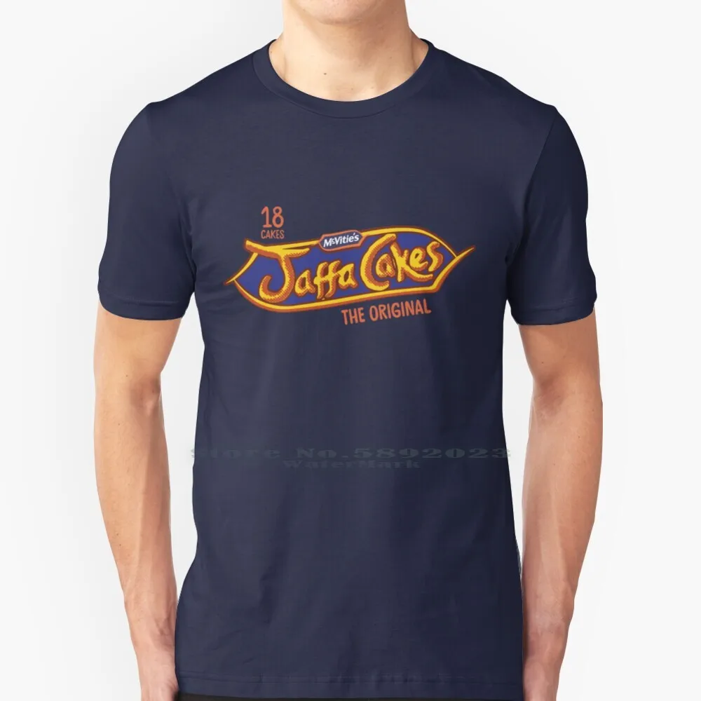 British Mcvitie's Jaffa Cakes Design T Shirt 100% Pure Cotton Big Size Jaffa Cake Cakes Mcvities Orange Jam Chocolate Sponge