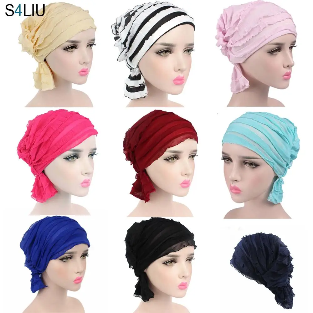 

Muslim Cap Women Hat Hijab Ruffle Ladies Cancer Turban Chemo Cap Abaya Beanie Scarf Cap Head Wrap Hat Inner Cap Bonnet Fashion