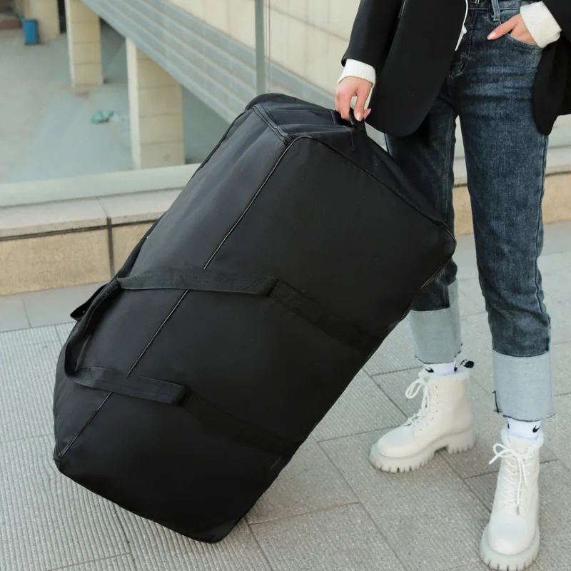 Unisex Large Capacity Travel Bag Luggage Bags On Wheels Portable Moving Bag Storage Pack Black Oxford Handbags 2021 New XA275M