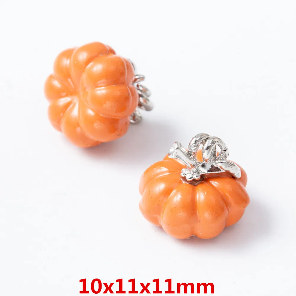 4pcs/Lot Enamel Plated Color Zinc Alloy 3D Orange Pumpkin Charms Pendants Handmade Crafts for DIY Jewelry Making Charm