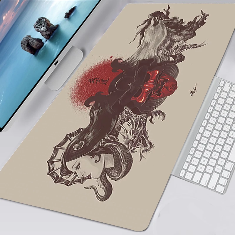 اليابانية Bushido الساموراي Mousepad 60X30 الألعاب اكسسوارات عدم الانزلاق XXL ماوس الوسادة ألعاب XL Mausepad حصيرة لوحة المفاتيح Tapis دي سوريس