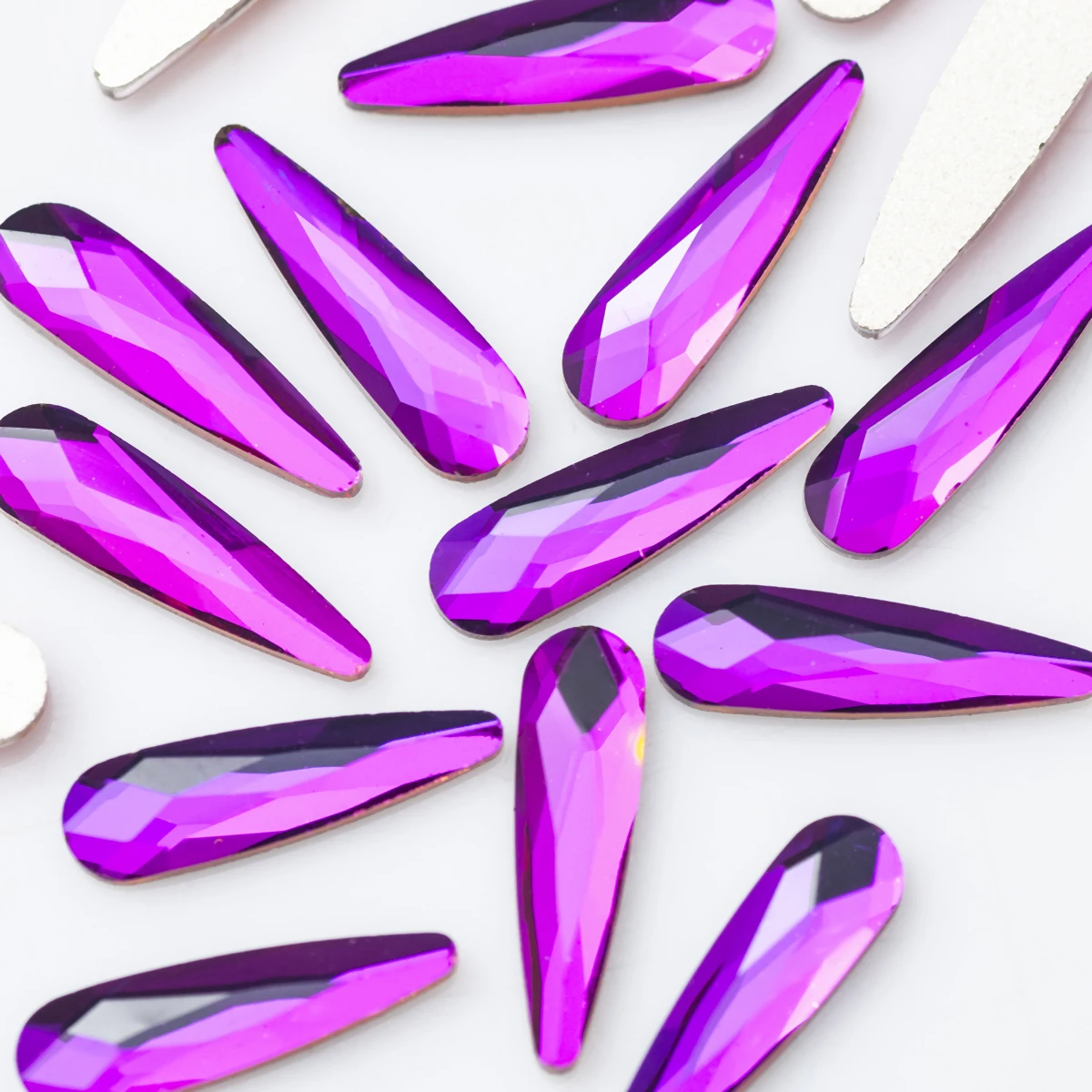 100 stücke Super Bunte Strass Regentropfen Selbst-Adhesive Nail art Zubehör Glas Kristall Stein Für DIY Handwerk Kleid Dekoration – Detail 11