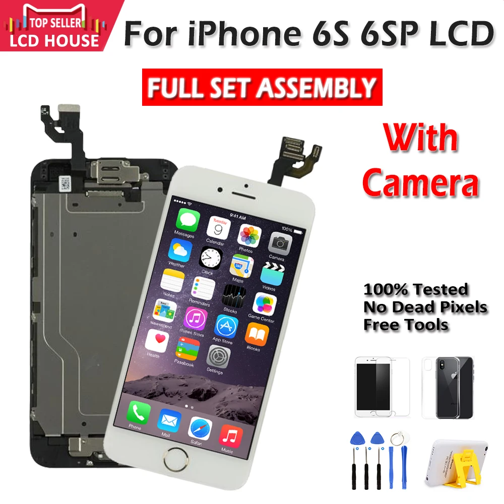 LCD Screen For iPhone 6S Plus 6SP LCD Full set Assembly Complete Touch Digitizer Screen Replacement Display Camera+ Home Button