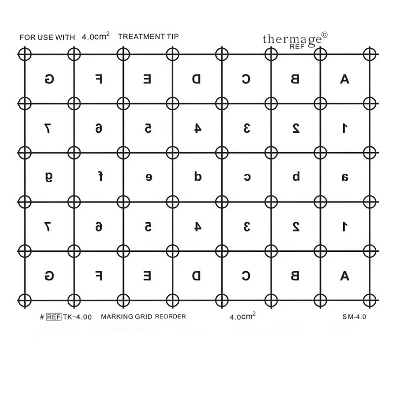 Papel de cuadrícula de marcado para cabeza, cuerpo, ojo, celosía, Radio Frecuencia, papel de belleza, 5. ª generación, 10 piezas