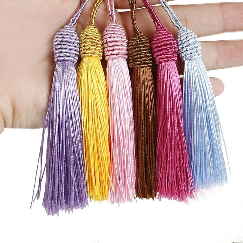 10PCS Screw Ball Tassel For Crafts Polyester Silk Tassel Fringe Crafts Jewelry DIY Sewing Clothing Pendant Decor Accessories