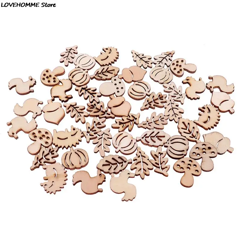 DIY Wooden Hollow Star Heart Leaf Animal Shape Scrapbooking Embellishments Craft Handmade Home Wedding Decoration Accessory