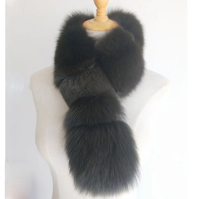 

Female Genuine Fox Fur Scarf Fashion Winter Warm Real Fox Fur Scarves Women White Thick Scarfs Ladies Luxury Fur Scarfs