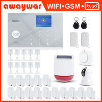 Awaywar Tuya Alarm System 433MHz Wireless WIFI GSM RFID Security kit APP Remote Control Burglar Smart Home PIR Door Detector