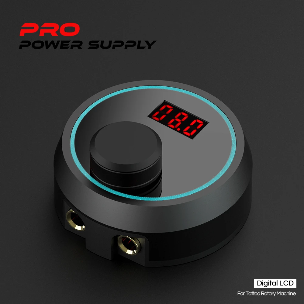 New Black Tattoo Power Supply 2-12V Button / Foot Switch Controller Adjustable Intelligent Light LCD display for Tattoo Machine