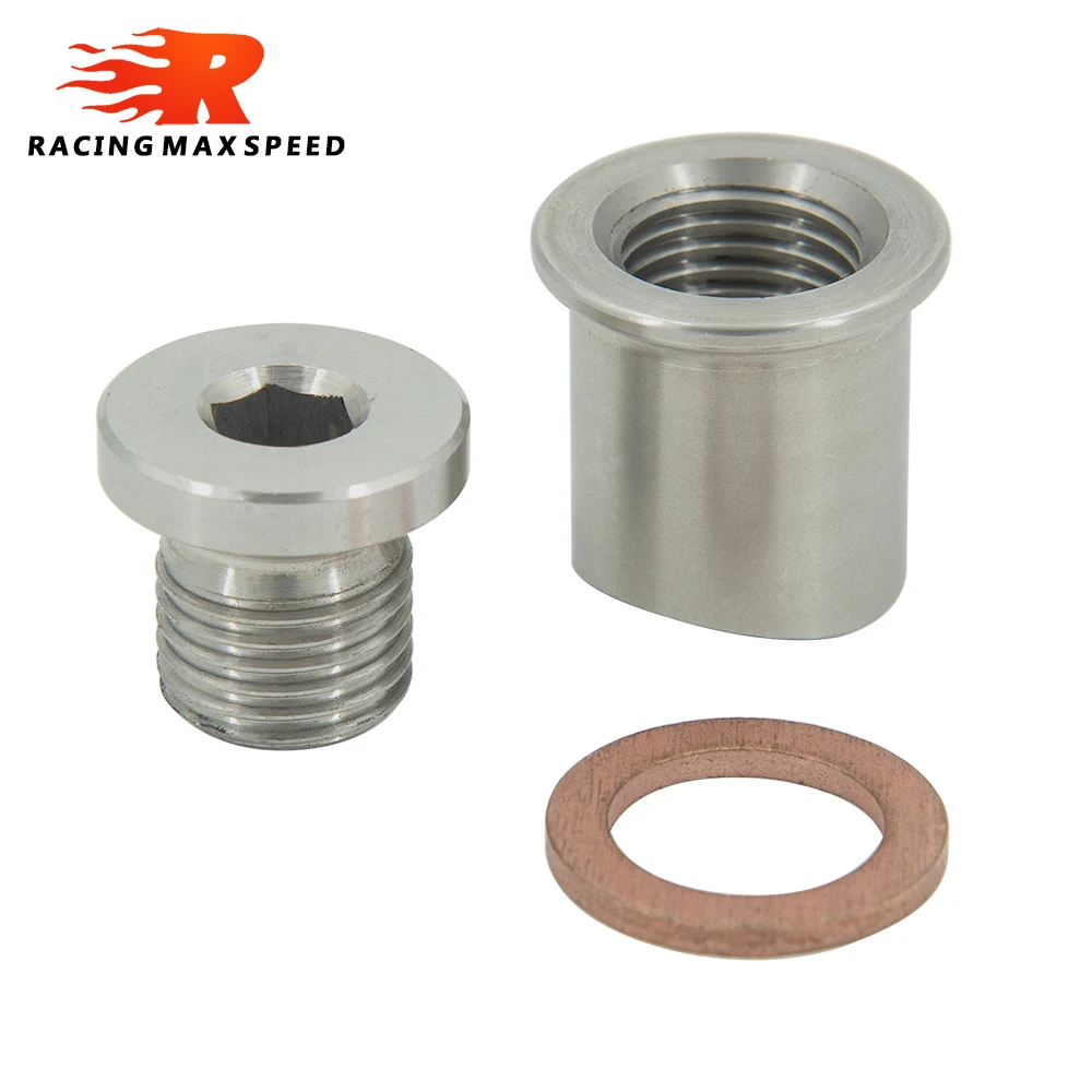 

Universal O2 Lambda Oxygen Sensor Stepped Mounting Boss And blanking Plugs SS304 Adapter M12*1.25 Thread Nut Bung