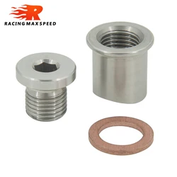 Universal O2 Lambda Oxygen Sensor Stepped Mounting Boss And blanking Plugs SS304 Adapter M12*1.25 Thread Nut Bung