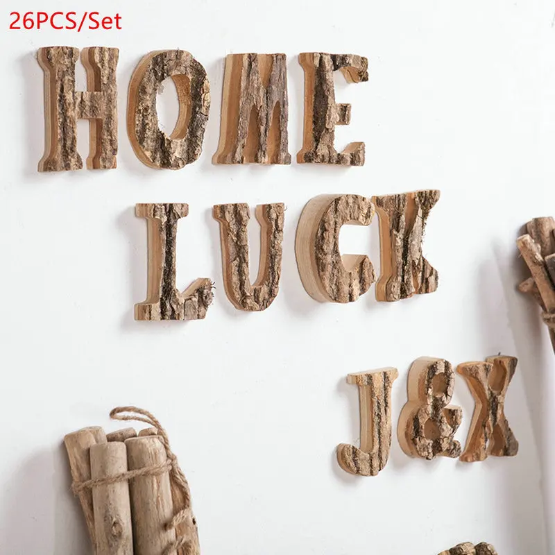 

26PCS/Set Wooden Letters Home Decor Alphabet DIY Home Bar Party Decoration Vintage Home Decoration