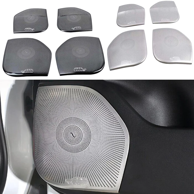 

For Lexus LX570 2016 2017 2018 2019 Stainless Car Door Panel Loudspeaker Pad Speaker Cover Trim Frame Sticker Accessories