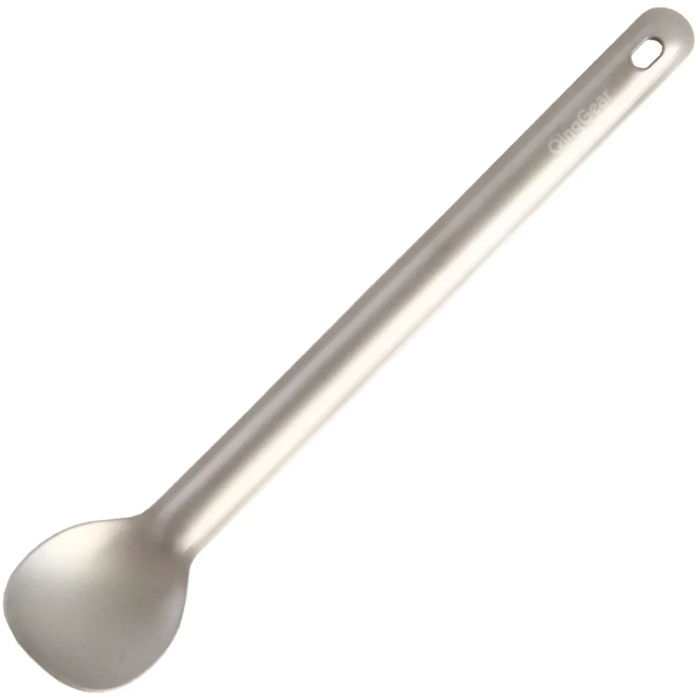 QingGear Titanium Long Handle Ultra Lightweight Camping Spoon Outdoor Flatware