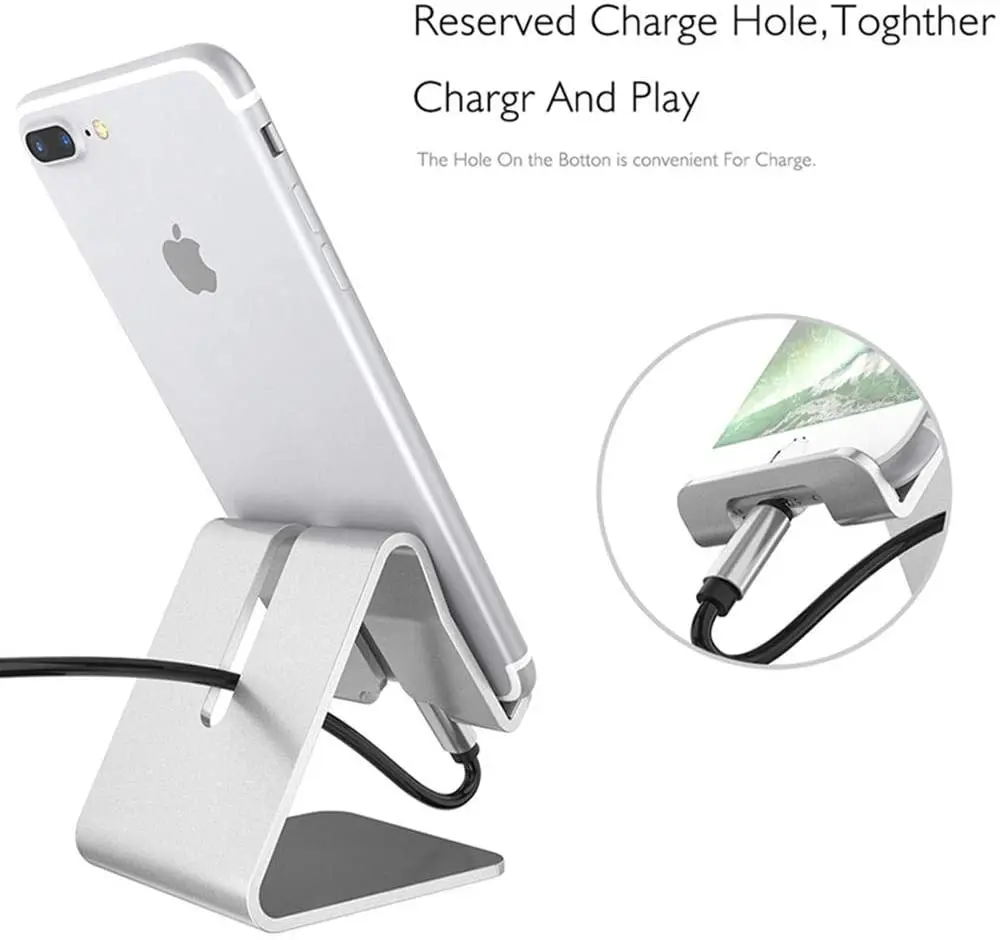 Mobile Phone Holder Stand Aluminium Alloy Metal Tablet Desk Holders & Stands for iPhone X/8/7/6 Plus Samsung Phone/ipad