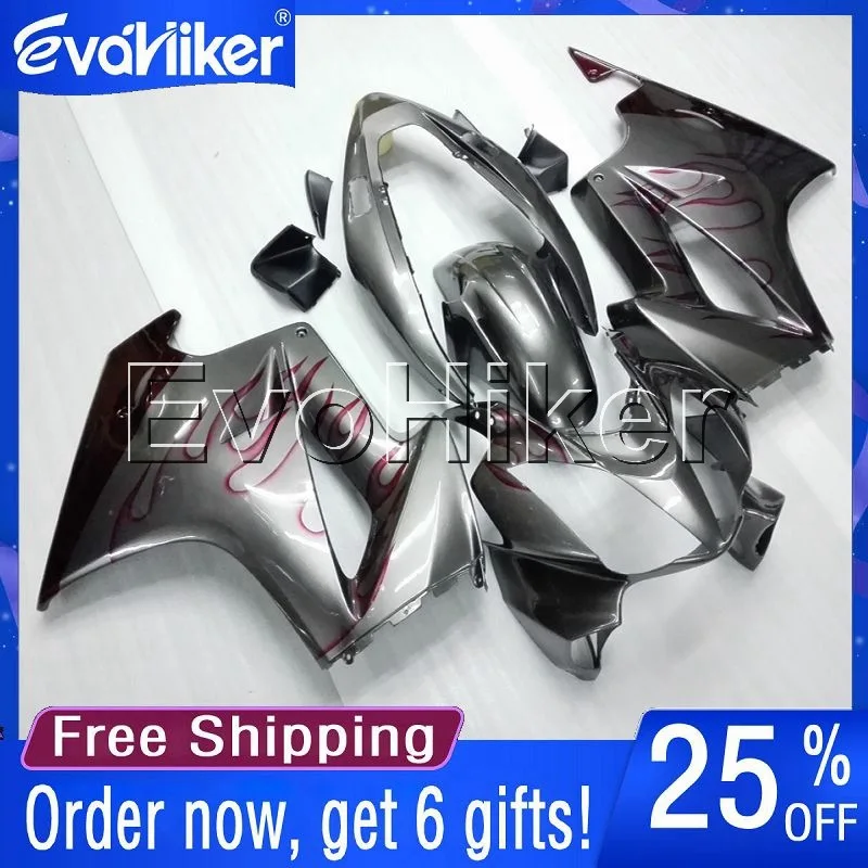 Custom motorcycle fairing for VFR800 2002 2003 2004 2005 2006 2007 2008 motorcycle bodywork kit pink flames