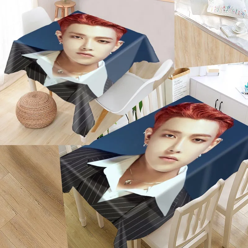 Ateez KPOP Tablecloth Oxford Fabric Square/Rectangular Dust-Proof Table Cover For Party Home Decor TV Covers New 0918