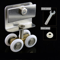 4 pcs/set Shower room hanging wheels Door Rollers Shower Room Pulley Bathroom Roller Glass Door Wheels Furniture Hardware