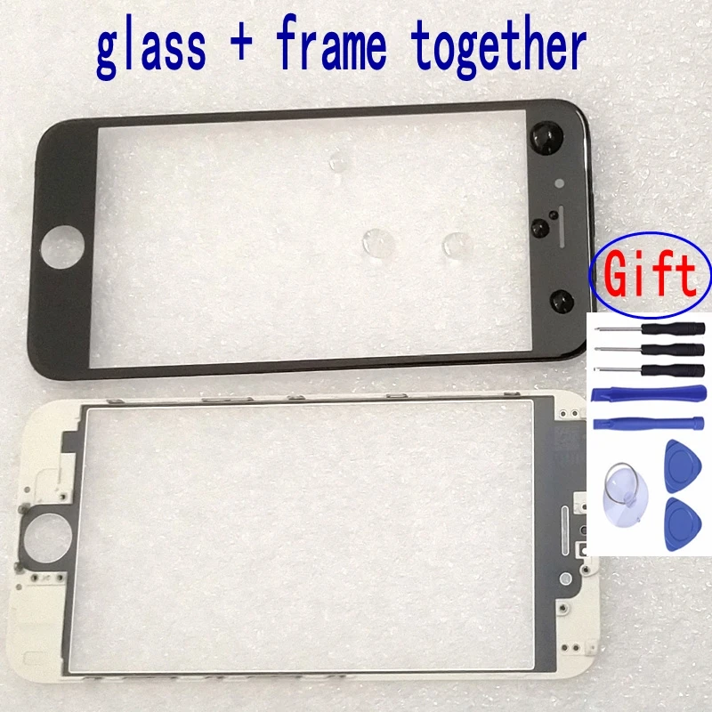 Original Front Outer Glass frame housing kit for iPhone 5s 6s 7 8 plus 12 13 Glass window Pre-installed middle frame Replacement