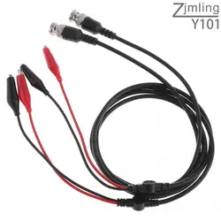 2pcs BNC Q9 Male Plug To 35mm Dual Alligator Clip Oscilloscope Test Probe Leading Cable Oscilloscope Measurement Accessory