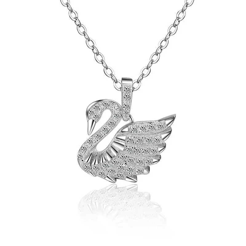 2020 hot new arrival arrives s925 sterling silver 5A zircon super shining fresh cute wind swan-shaped female money pendant