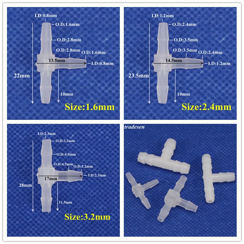 5Pcs 4~25mm PE/PP Food Grade Tee Connector Aquarium Tank Air Pump Hose Pagoda Joints Garden Irrigation Water Pipe Quick Fitting