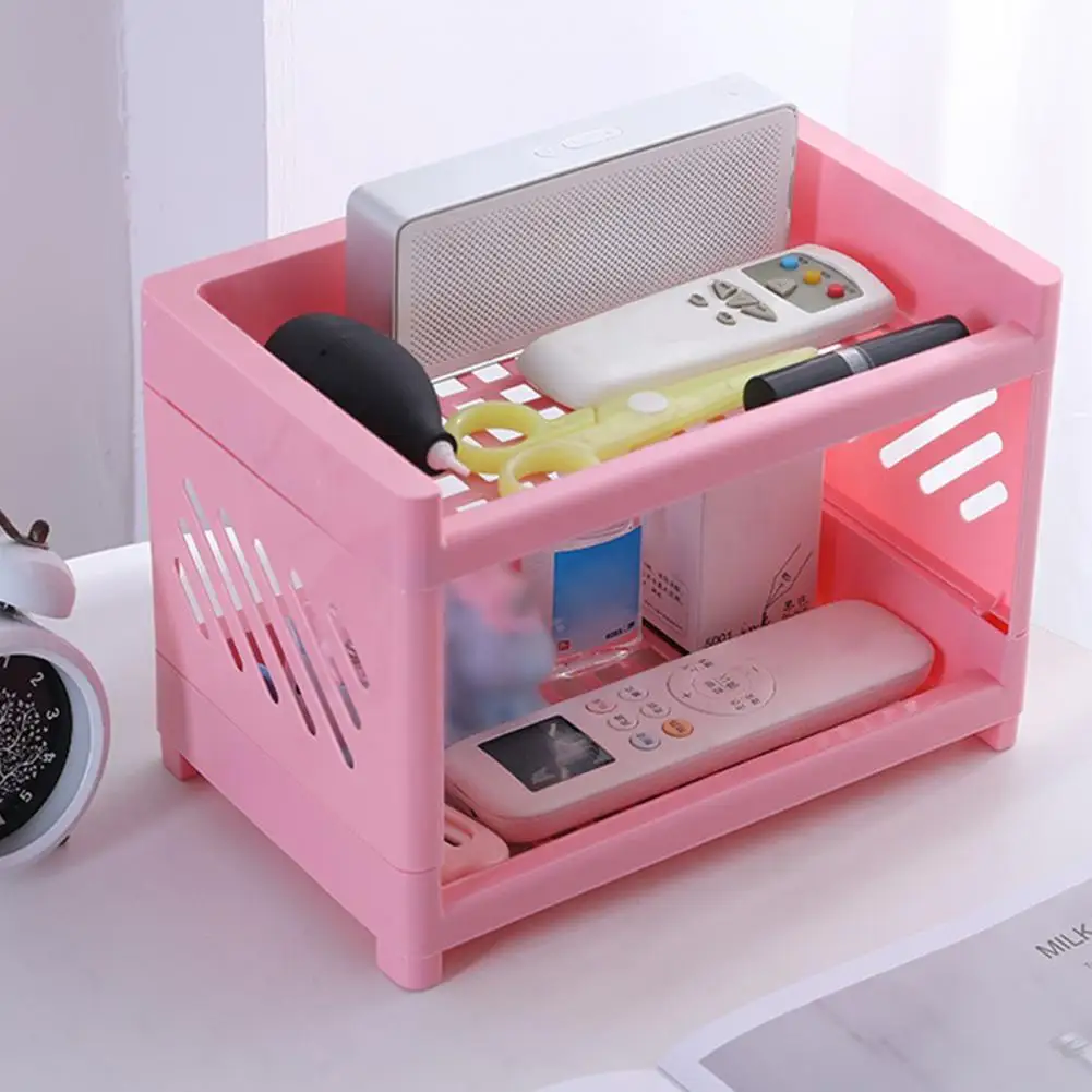 Multi-function Desktop Storage Box Double Layer Double Layer Cosmetic Storage Desk Storage Rack Space-saving Desktop Organizer