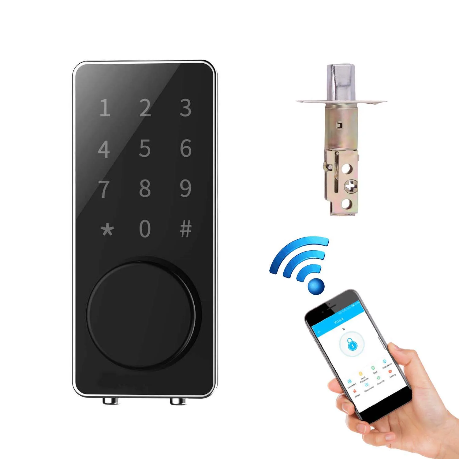 TTLock 무선 와이파이 비밀번호 스마트 도어락, 블루투스 데드볼트, 전자 키리스 엔트리, 자동 스마트 락