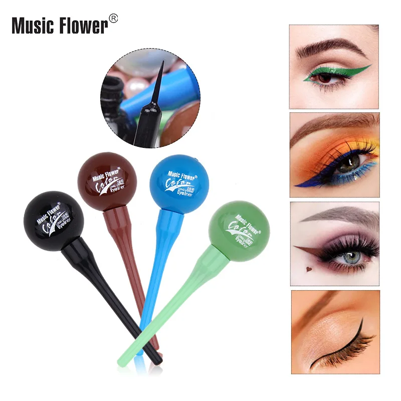 Musicflower Een Swell Mei Cai Shui Xing Eyeliner Dikke Zwarte Waterdichte Niet Smudge Eyeliner Lollipop M2021