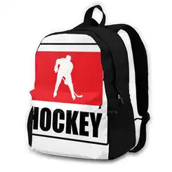 Ice Hockey / 3d Print Design Backpack Casual Bag Hockey Ice Hockey Sport Field Hockey Athlete Rink Skate Ice Skating