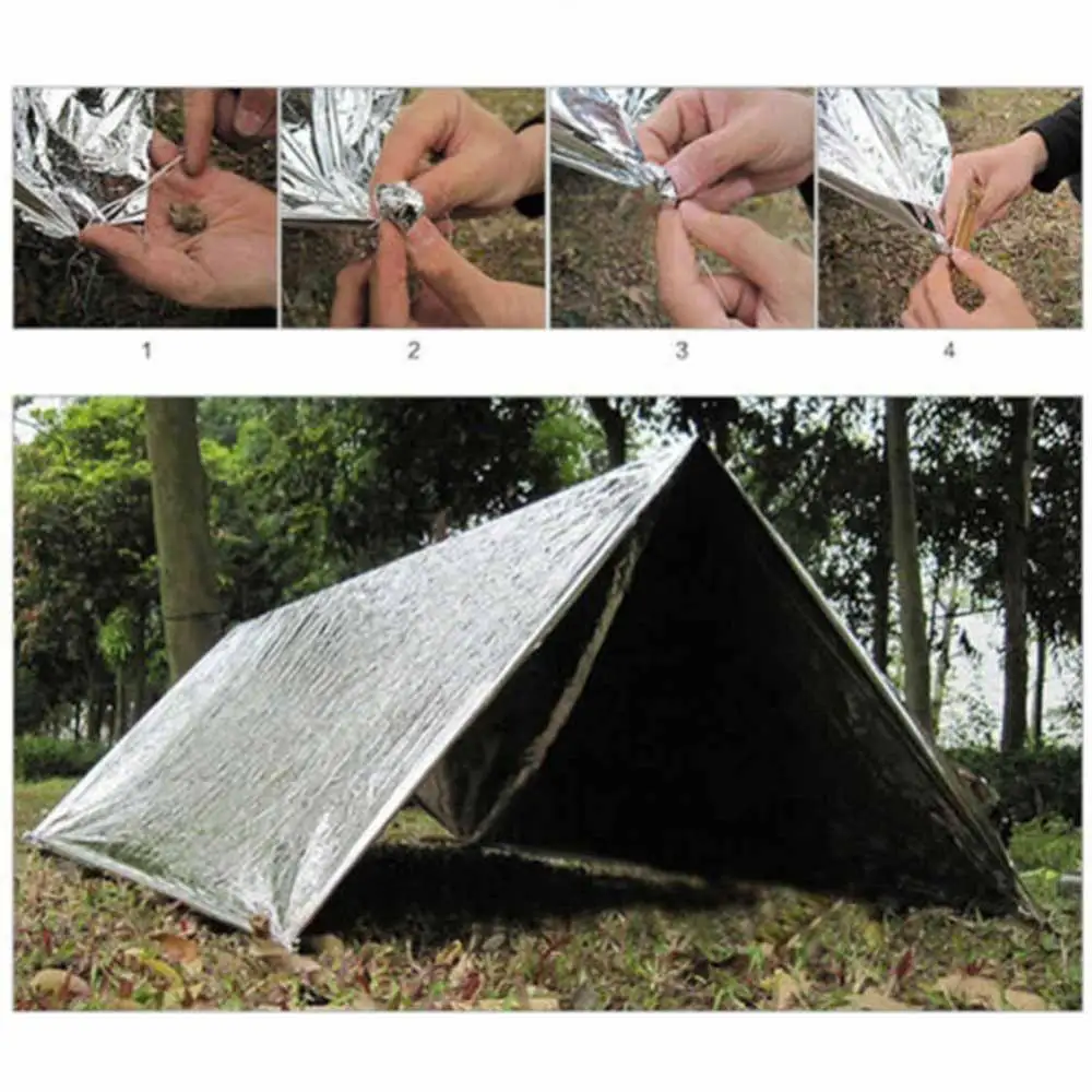 210x130cm Portable Outdoor Emergency Survival 2-Side Thermal Blanket Camp Supply  Camp Supply