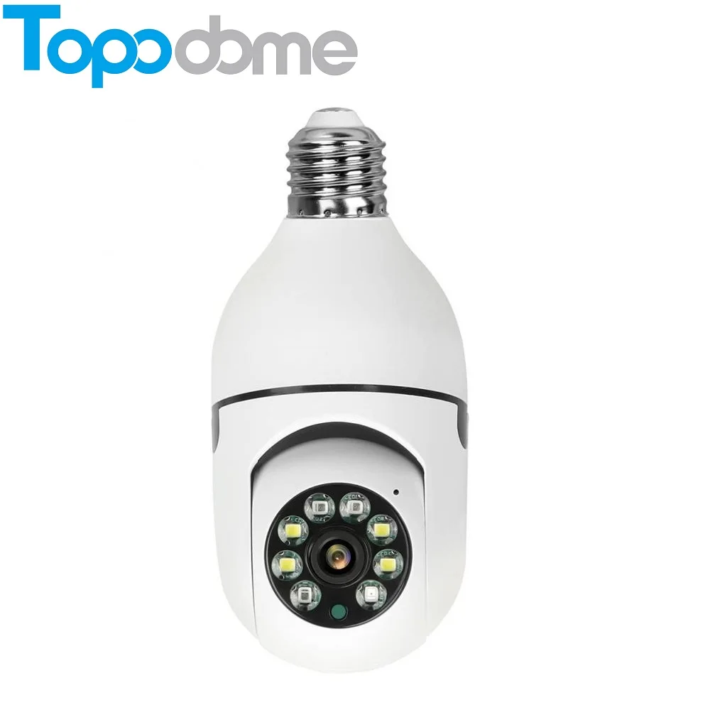 Topodome 2MP WiFi TF Card Tracking Voice Intercom Color Night Vision E27 110V-240V Power Supply Bulb Dome Pan Tilt IP Camera