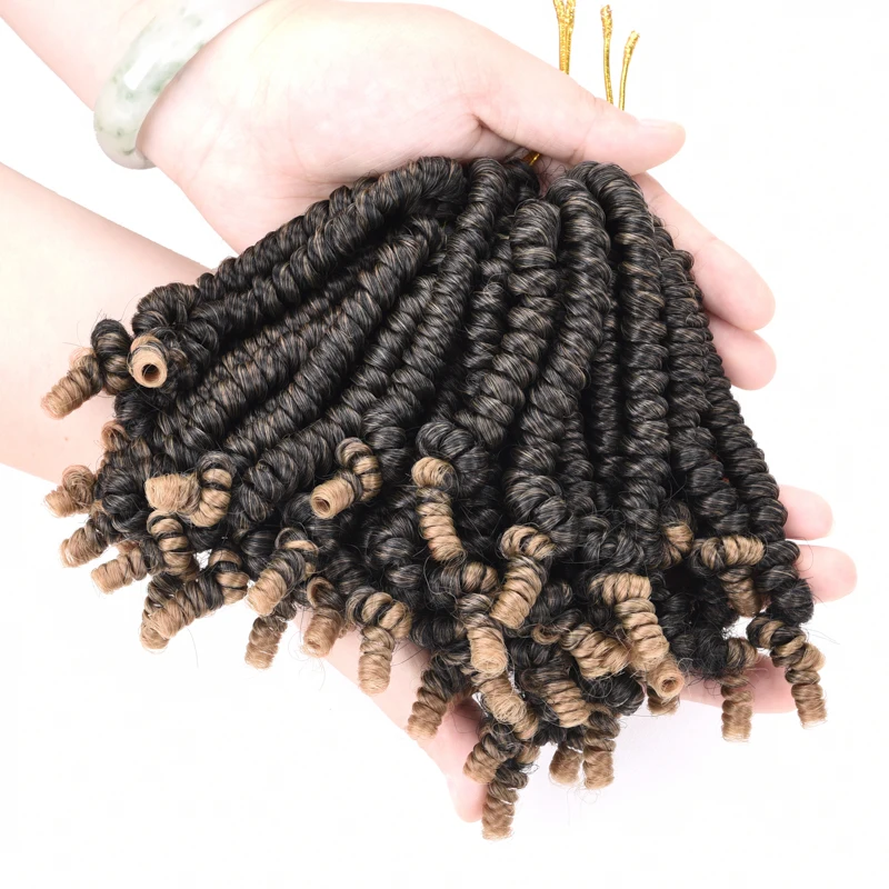 DinDong Kurze Leidenschaft Twist Zöpfe 6-8 zoll Synthetische Häkeln Braid Schwarz Braun Flechten Flauschigen Frühling Twist Haar Verlängerung – Detail 13