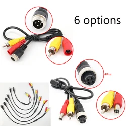 4-Pin Aviation Female to RCA Male & DC Jack Male CCTV Vehicle Cam Adapter Cable For car camera monitor parking assistance