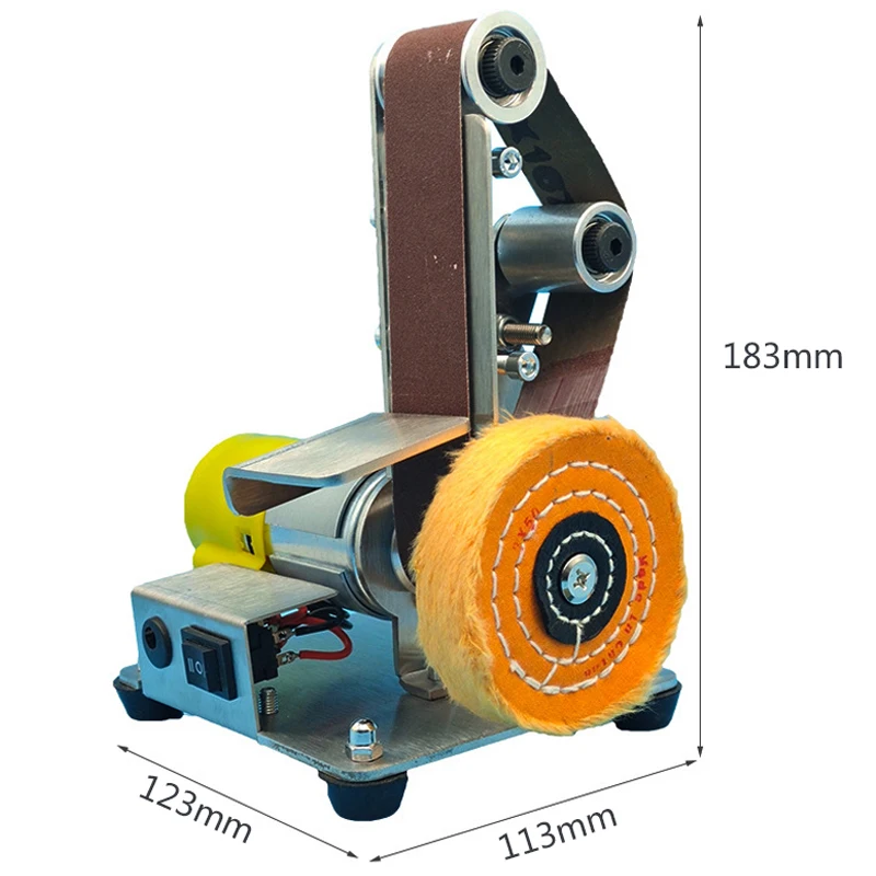 Multifunctional Desktop Vertical Mini Electric Abrasive Belt Sandpaper Polishing Machine DIY Angle Grinder Sharpening Machine