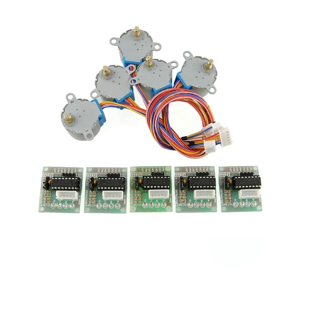 5pcs/lot ULN2003 Driver Test Module Board + DC 5V Gear Stepper Motor 28BYJ-48 For Arduino