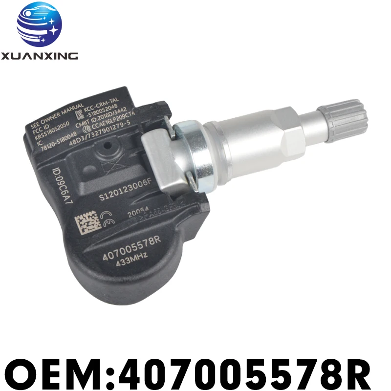 407005578R Tire Pressure Sensor Monitoring System 433MHZ TPMS For MEGANE 2 (2002-2009) SCENIC 2 (2003-2009) S120123006F