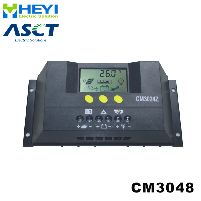 CM3048 solar charge and discharge controller 30A 48V solar controller pwm LCD adjustable current and voltage display