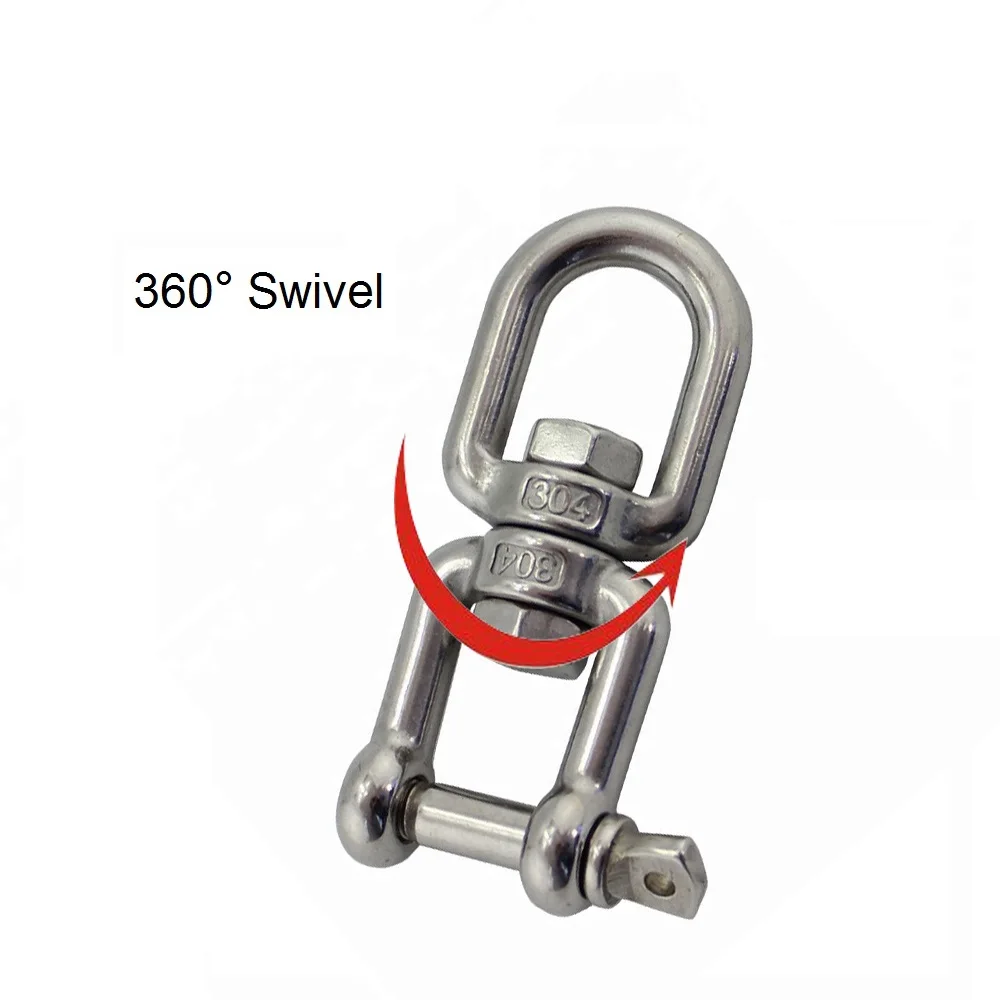 5PCS Jaw And Eye Anchor Swivel Stainless Steel 304 Connector Heavy Duty 4mm 5mm 6mm 8mm 10mm For Marine Boat Anchor Chain