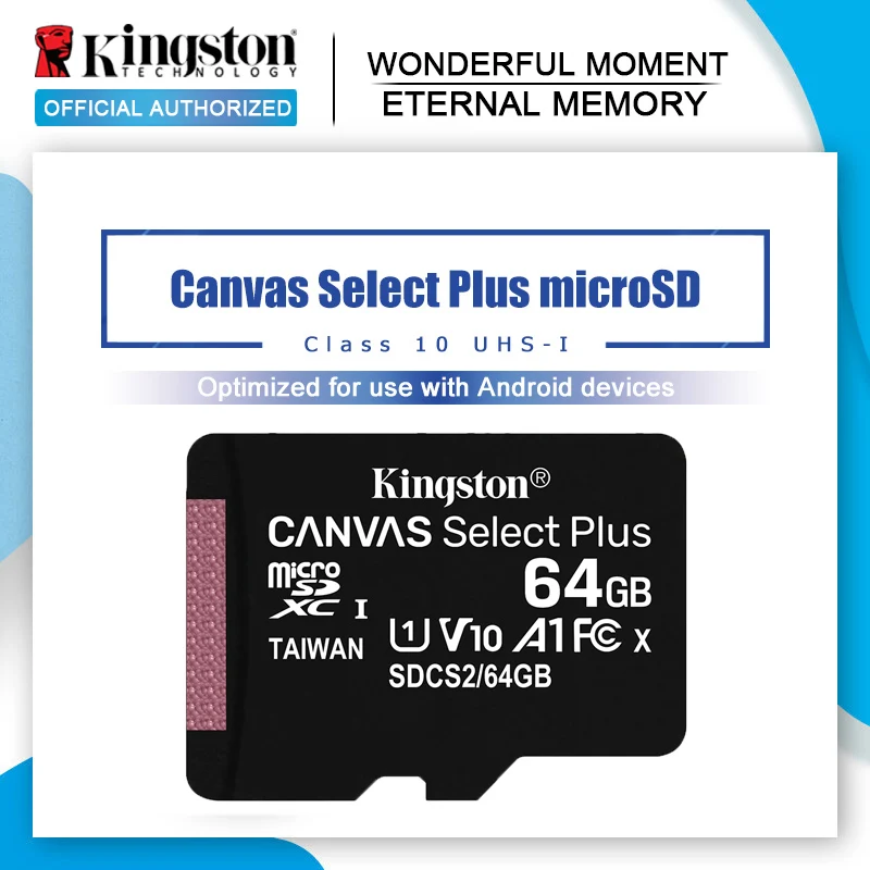 

Kingston Canvas Select Plus microSD Card Class10 carte sd memoria 128GB 32GB 64GB 256GB 16G 512G TF Flash Memory Card for Phone