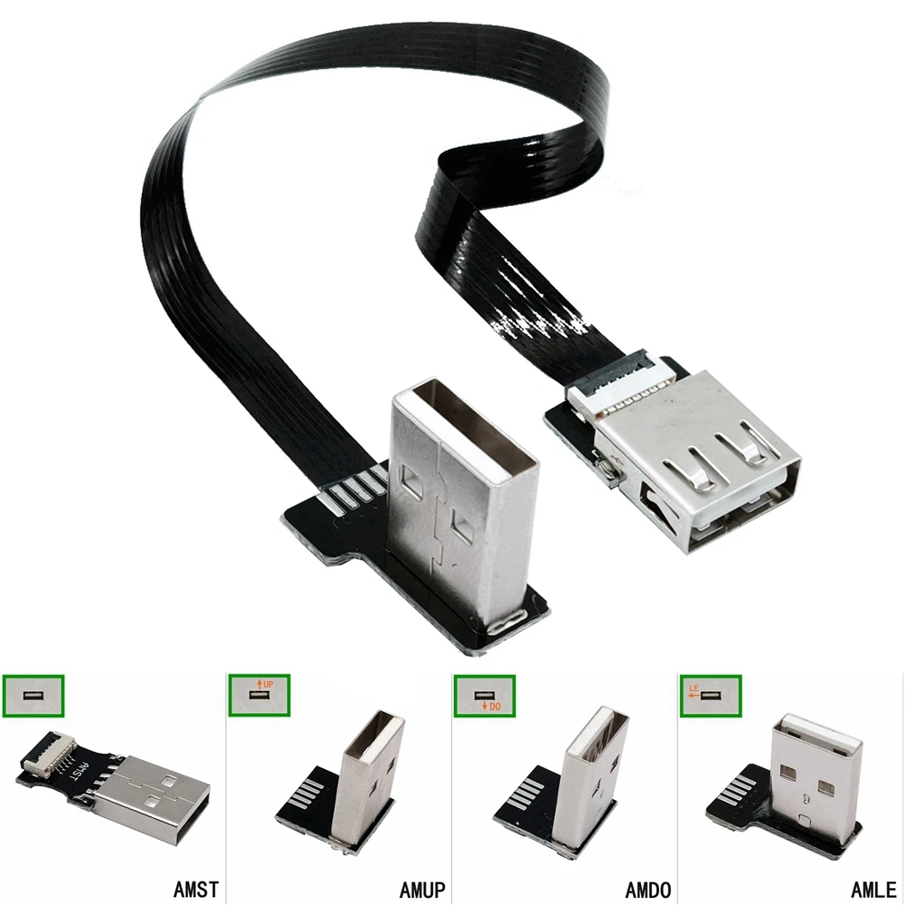 Câble ruban pour moniteur FPV 5cm-100cm standard USB 2.0 mâle à 600 FDavid, super doux et plat FPC