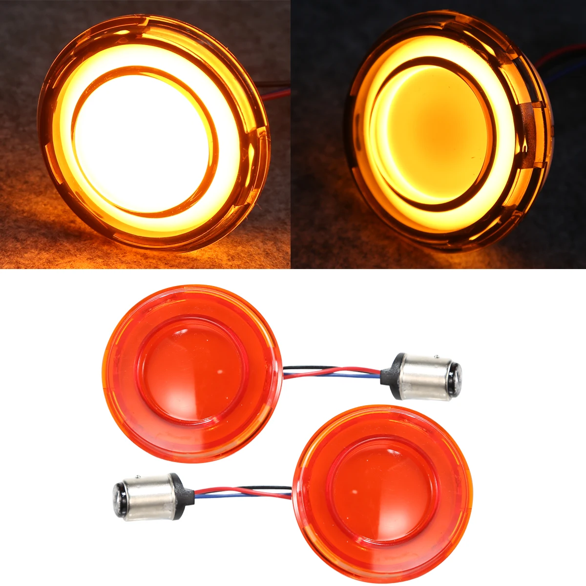 1157 LED Turn Signal Light With Indicator Lens For Harley Touring Street Glide Dyna Heritage Softail V Rod Sportster 883 1200