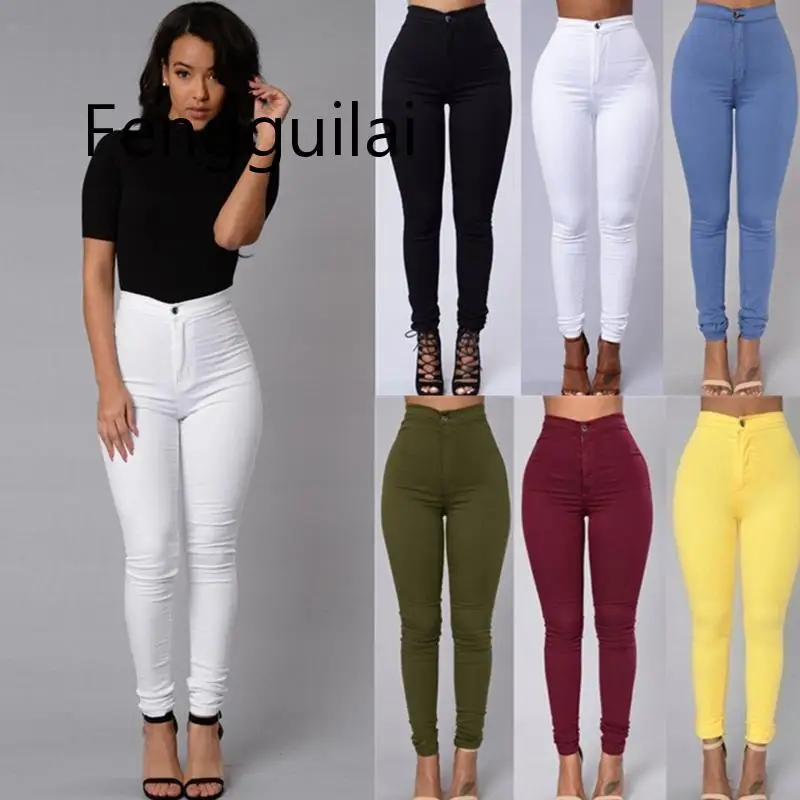 S-XXXL Women Denim Skinny Jeggings Pants High Waist Stretch Jeans Slim Pencil Trousers Wash Skinny Jeans Woman High Waist Winter