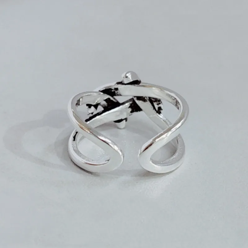 Foxanry Minimalist Silver Color Geometry Ring for Women Engagement Personality Jewelry New Fashion Accessories Gift