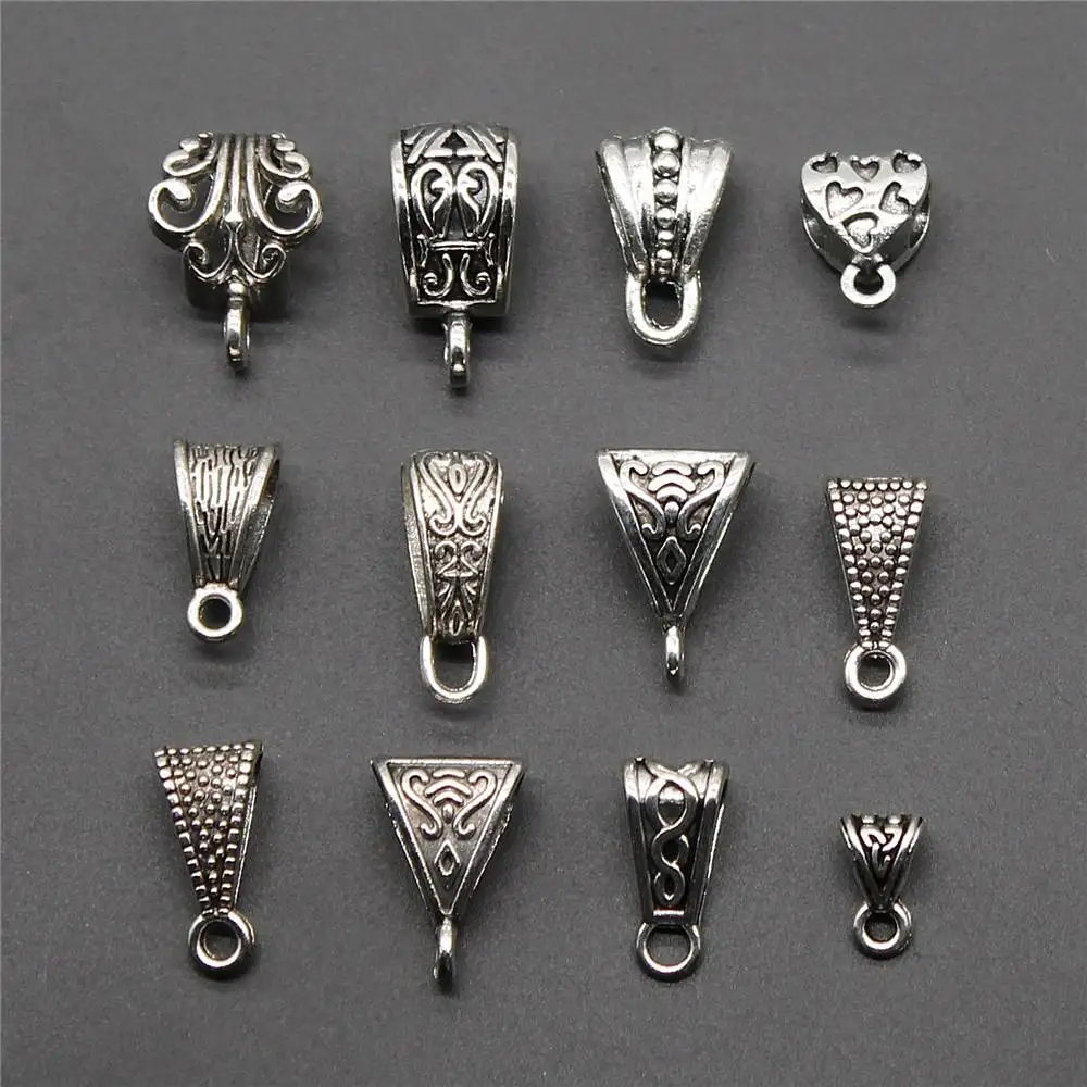 Fashion 10pcs Triangle Bail Beads Charms Pendants For Bracelet Findings Jewelry Accessories