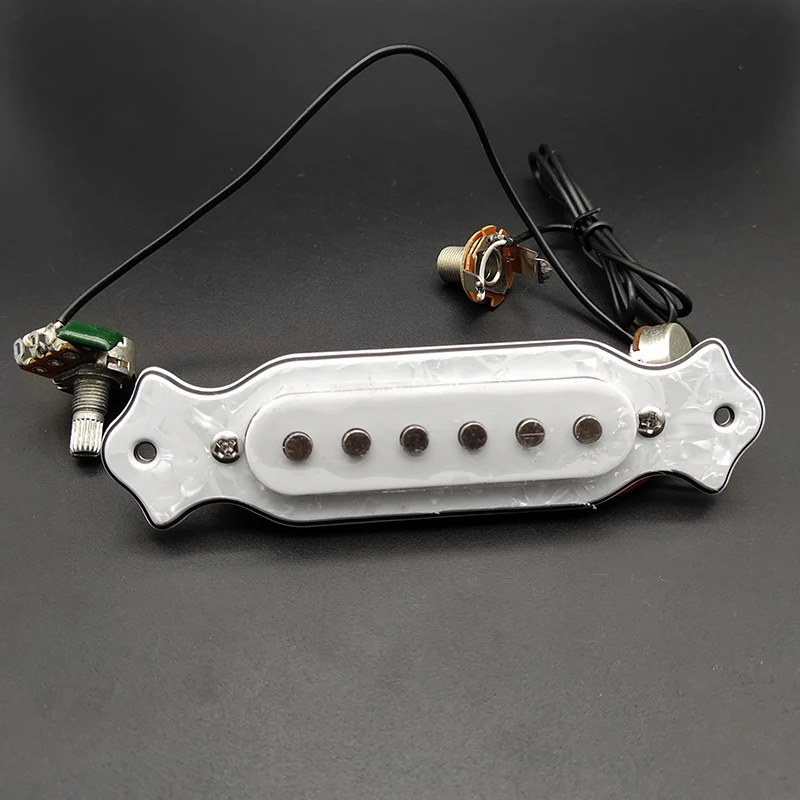 Sound Hole Magnetic Acoustic Guitar Pickup 500K Control Line Sound Hole Pickup 1Tone1Volume for Cigar Box 6 String