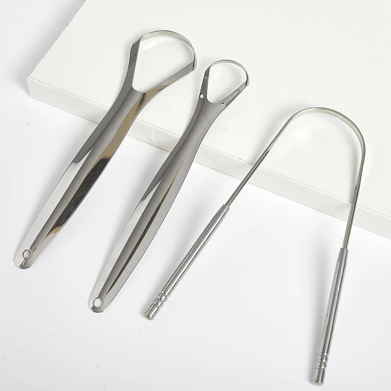 1/2/3PC/Set StainlessSteel Reduce Bad Breath Tongue Scraper Cleaner Srape Reusable Ecofriendly Tongue Brush Fresh Breath Scraper