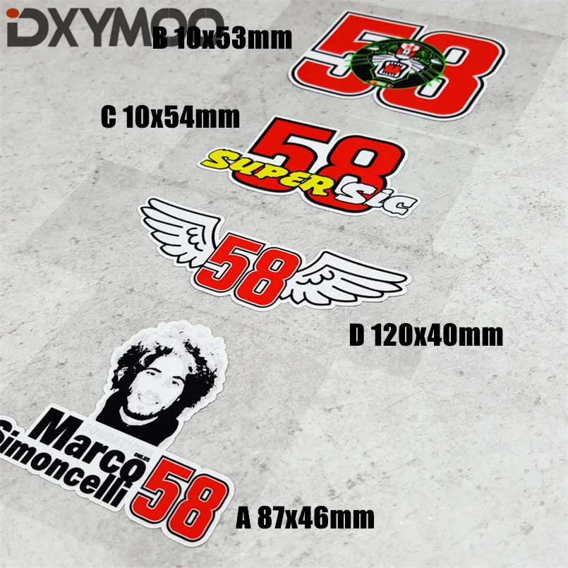 1PCS Car Styling Decal Vinyl Tape MOTO Racing Motorcycle Sticker Bumper for 58 SUPER SIC MARCO WINGS